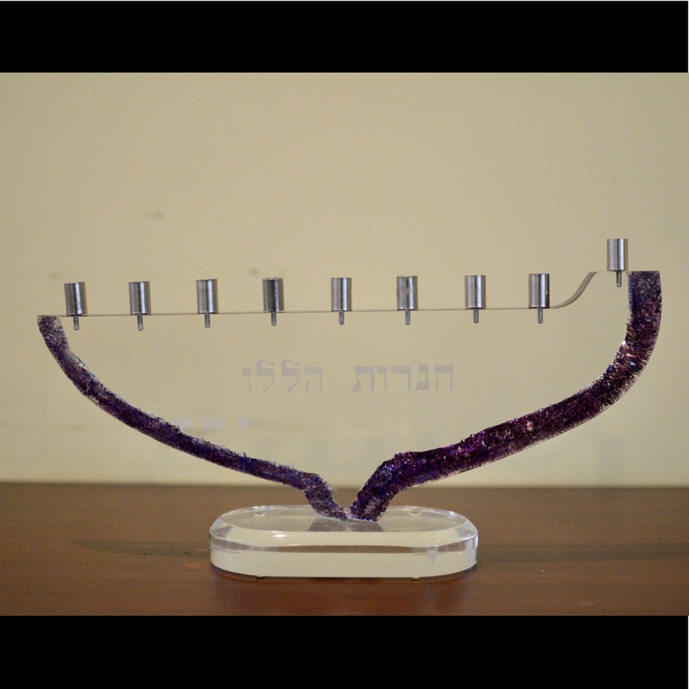 Modern Menorah for Jewish Channukah